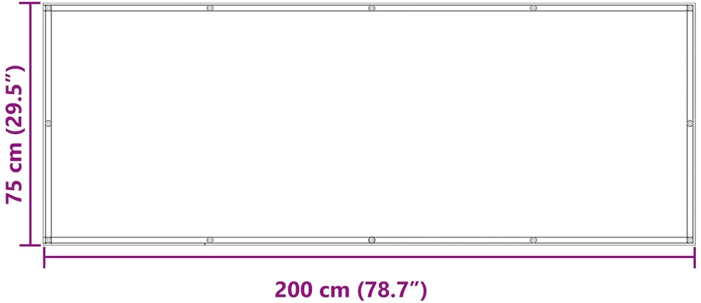 Balkono uždanga 75 x 200 cm PU dengtas oksfordas alu