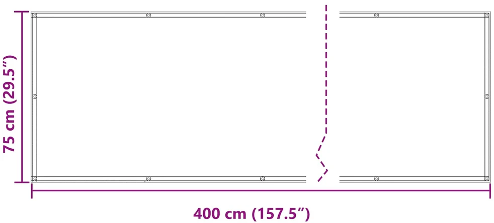 Balkono uždanga 75 x 400 cm Oksfordo audinys Stačiakampio
