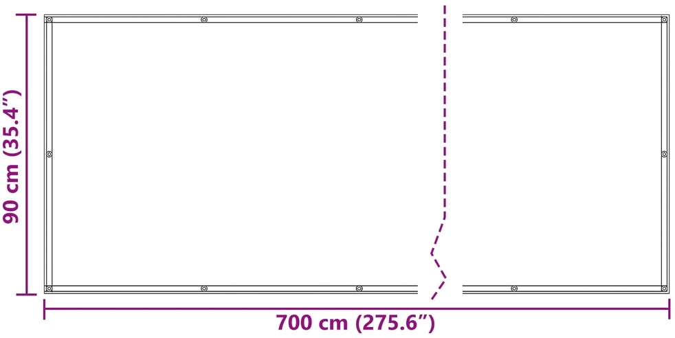 Balkono uždanga 90 x 700 cm Oksfordo audinys Stačiakampio