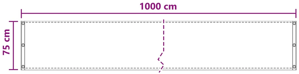 Balkono uždanga Balta 75 x 1000 cm HDPE ir aliuminis