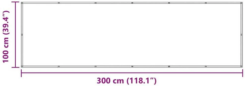 Balkono Ekranas 100 x 300 cm Oksfordo audinys Stačiakampio