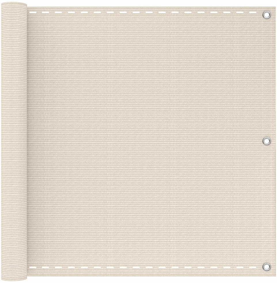 Balkono uždanga Kreminė 75 x 800 cm HDPE ir aliuminis