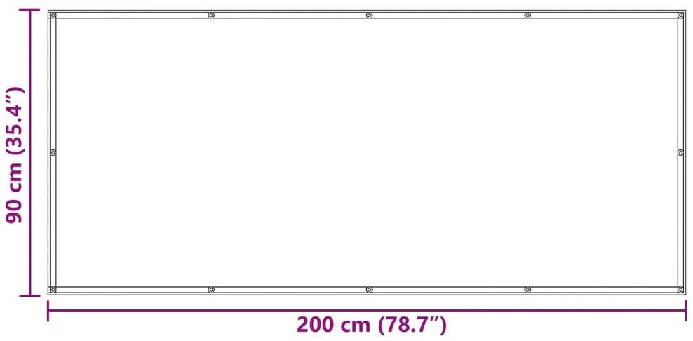 Balkono Ekranas 90 x 200 cm Oksfordo audinys Stačiakampio