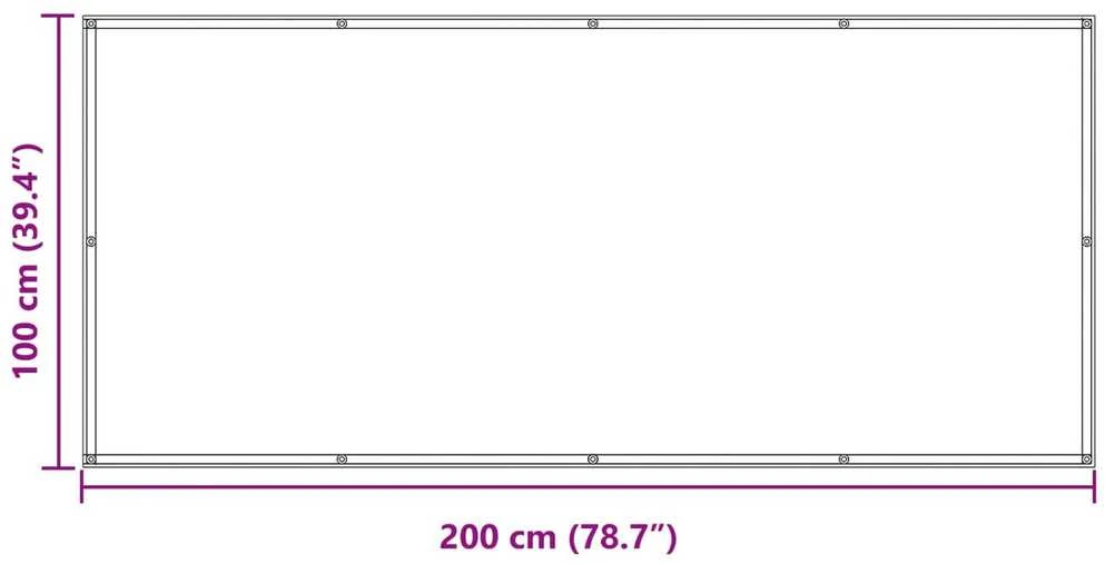 Balkono Ekranas 100 x 200 cm Oksfordo audinys Stačiakampio