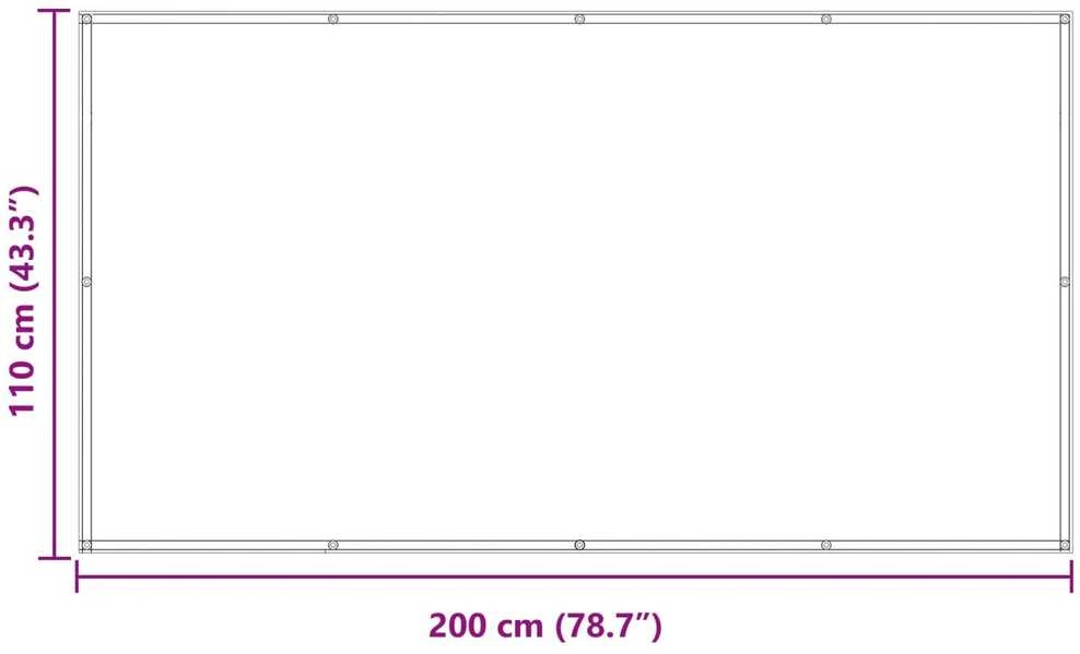 Balkono Ekranas 110 x 200 cm Oksfordo audinys Stačiakampio
