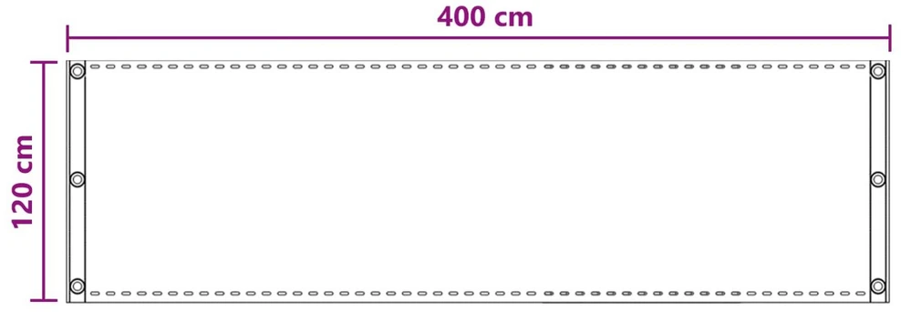 Balkono Ekranas Smėlio 120 x 400 cm HDPE ir aliuminis