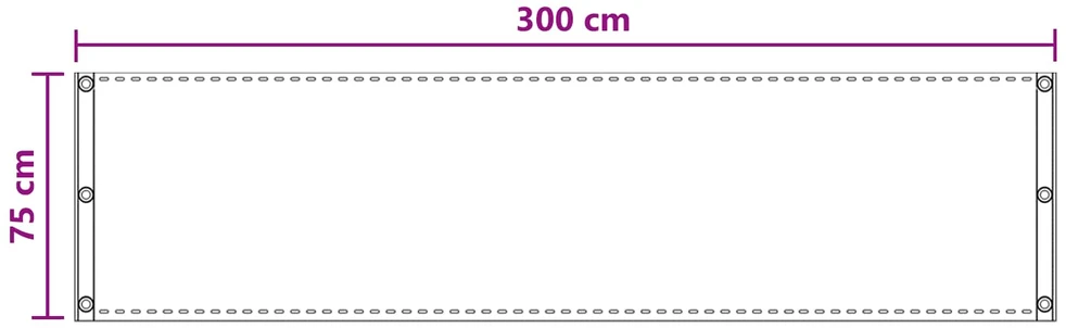 Balkono uždanga Smėlio 75 x 300 cm HDPE ir aliuminis