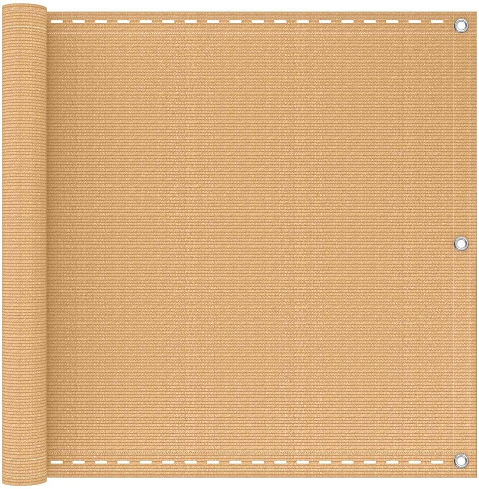 Balkono uždanga Smėlio 75 x 600 cm HDPE ir aliuminis