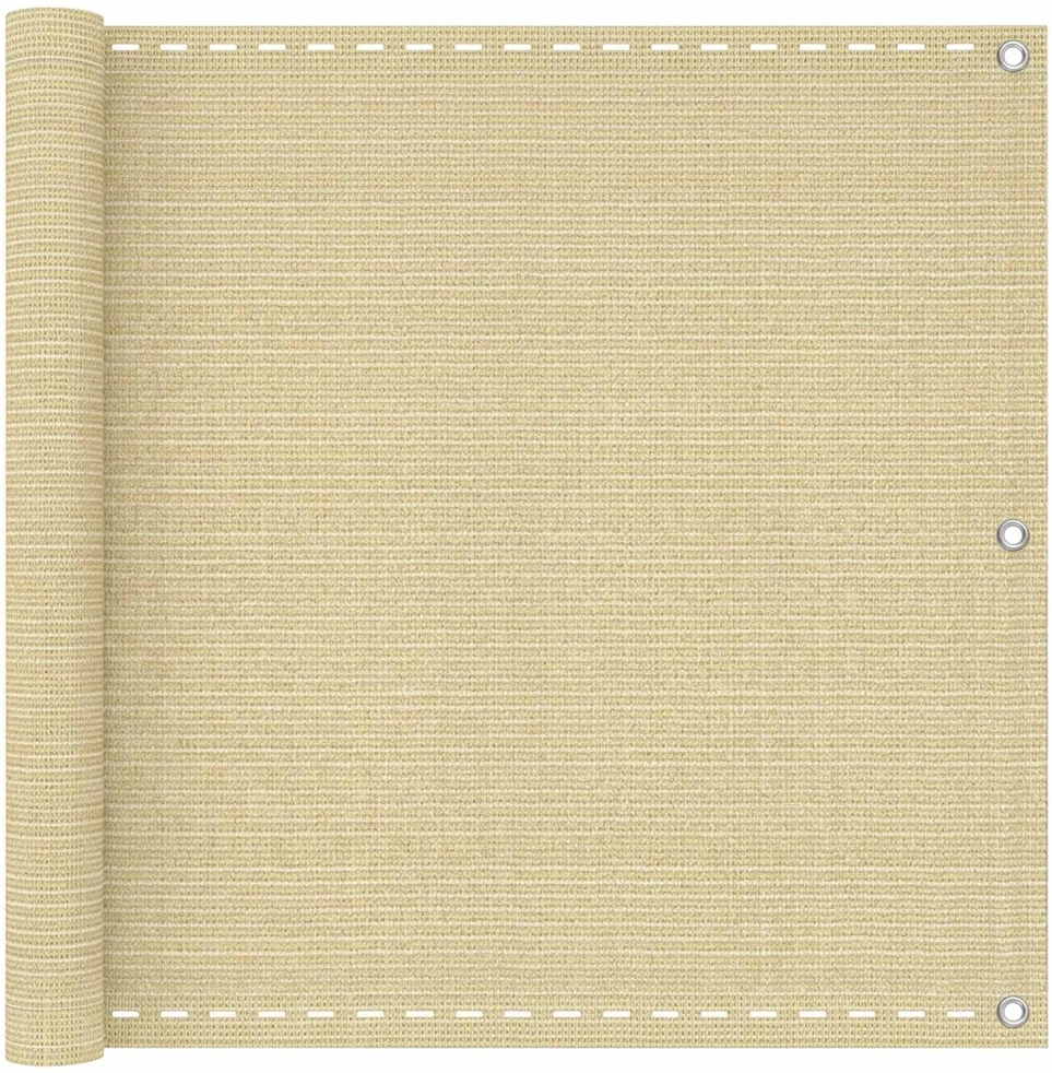 Balkono uždanga Smėlio 75 x 800 cm HDPE ir aliuminis