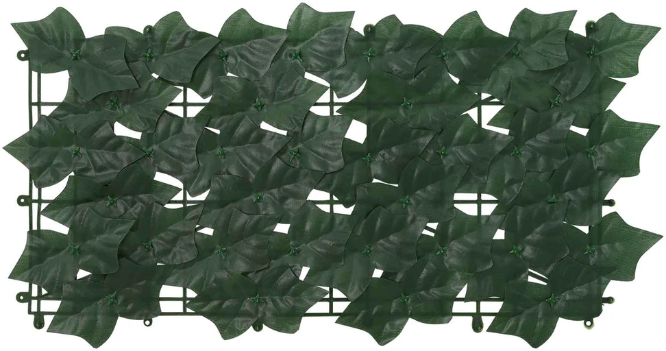 Balkono uždanga su lapais Tamsiai žalia 600 x 100 cm