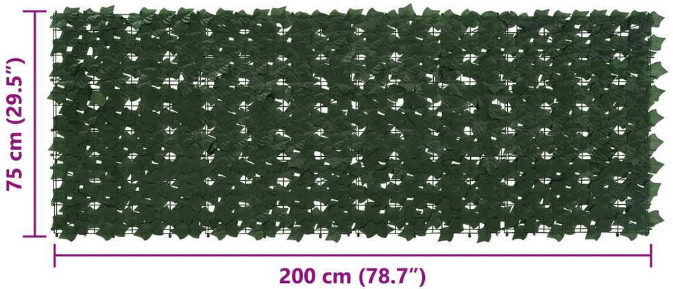 Balkono uždanga su lapais Tamsiai žalia 200 x 75 cm