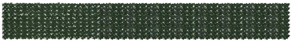 Balkono uždanga su lapais Tamsiai žalia 600 x 75 cm