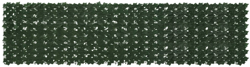Balkono uždanga su lapais Tamsiai žalia 300 x 75 cm