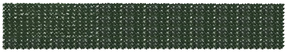 Balkono uždanga su lapais Tamsiai žalia 600 x 100 cm