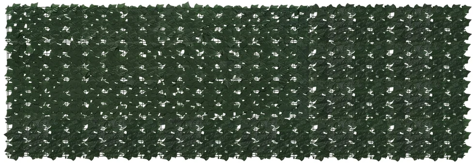 Balkono uždanga su lapais Tamsiai žalia 300 x 100 cm