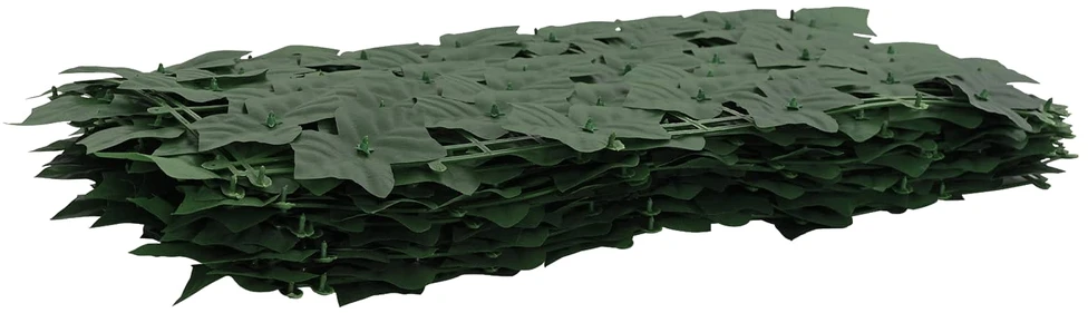 Balkono uždanga su lapais Tamsiai žalia 300 x 75 cm
