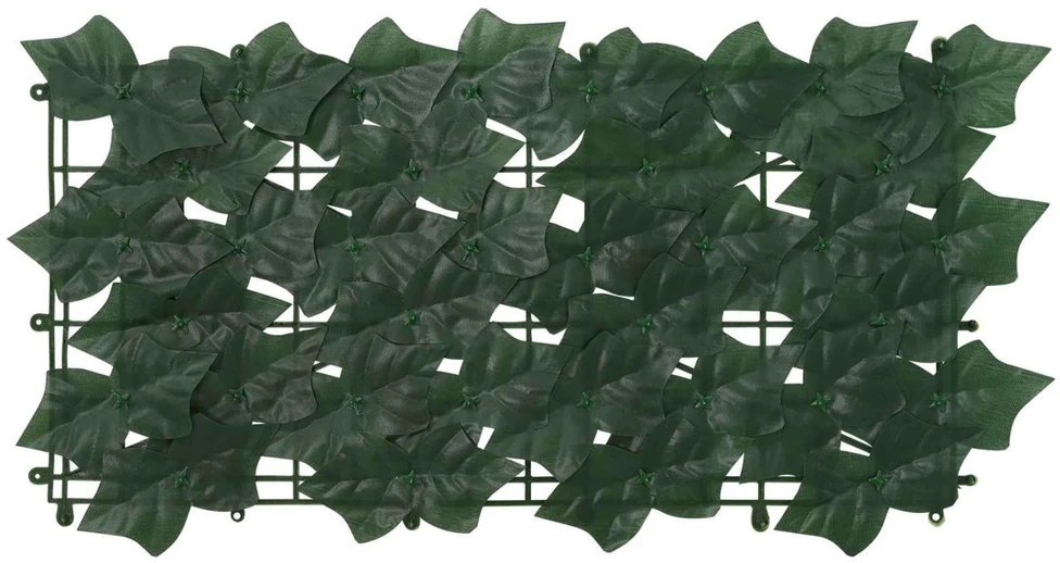 Balkono uždanga su lapais Tamsiai žalia 400 x 150 cm
