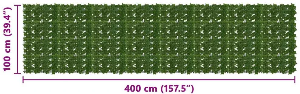 Balkono uždanga su lapais Žalia 400 x 100 cm