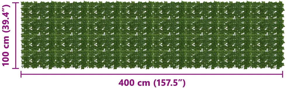 Balkono uždanga su lapais Žalia 400 x 100 cm
