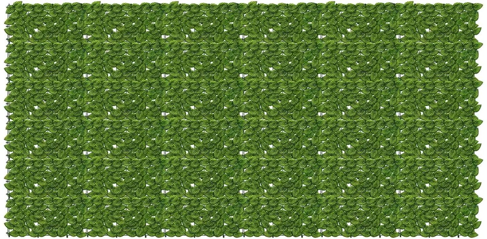 Balkono uždanga su lapais Žalia ir geltona 300 x 150 cm