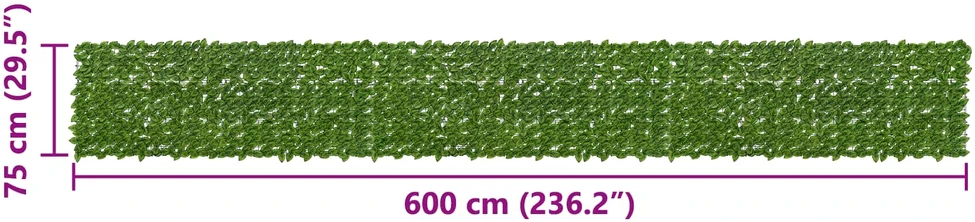 Balkono uždanga su lapais Žalia ir geltona 600 x 75 cm