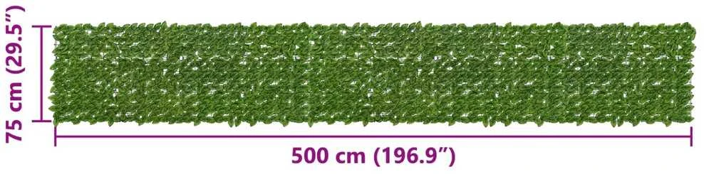 Balkono uždanga su lapais Žalia ir geltona 500 x 75 cm