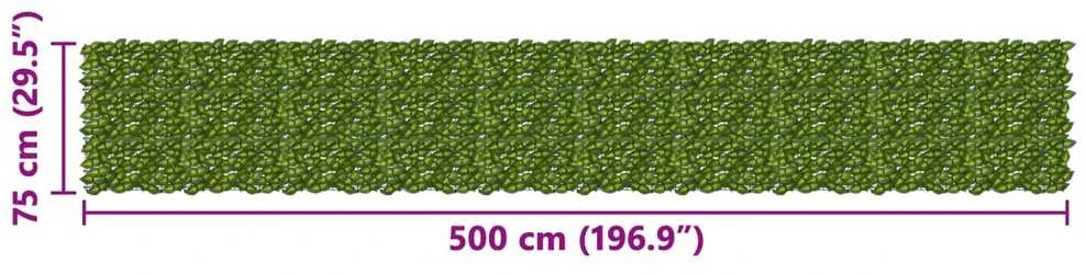 Balkono uždanga su lapais Žalia ir geltona 500 x 75 cm