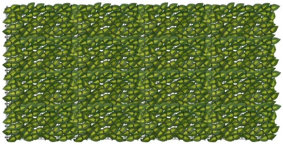 Balkono uždanga su lapais Žalia ir geltona 200 x 100 cm