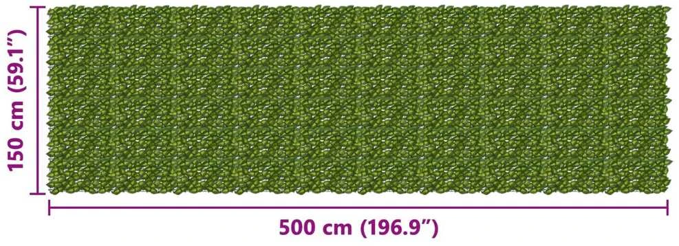 Balkono uždanga su lapais Žalia ir geltona 500 x 150 cm
