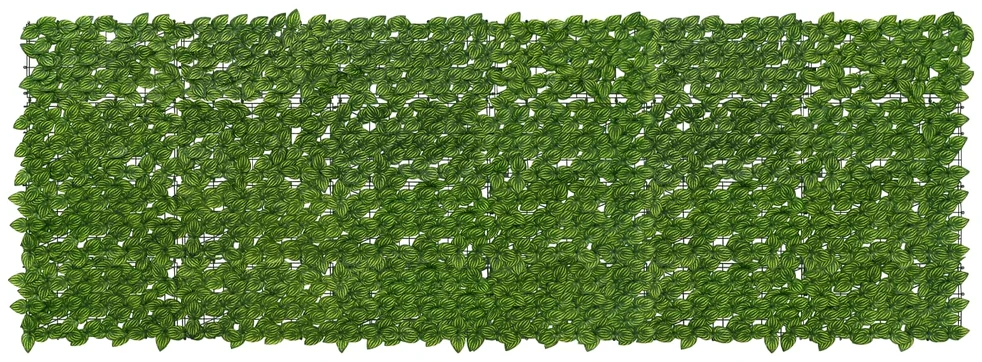 Balkono uždanga su lapais Žalia ir geltona 300 x 100 cm
