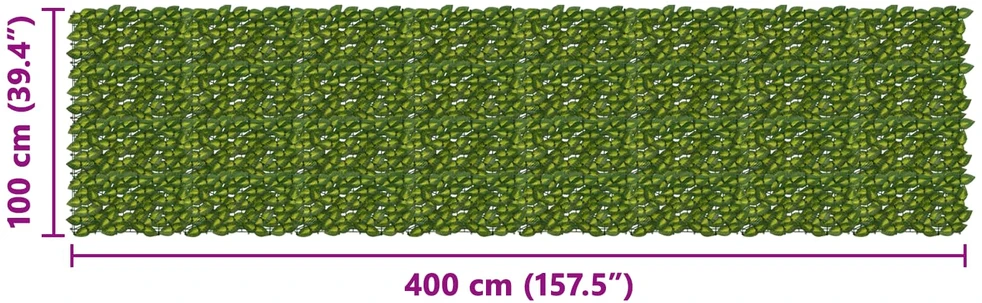 Balkono uždanga su lapais Žalia ir geltona 400 x 100 cm
