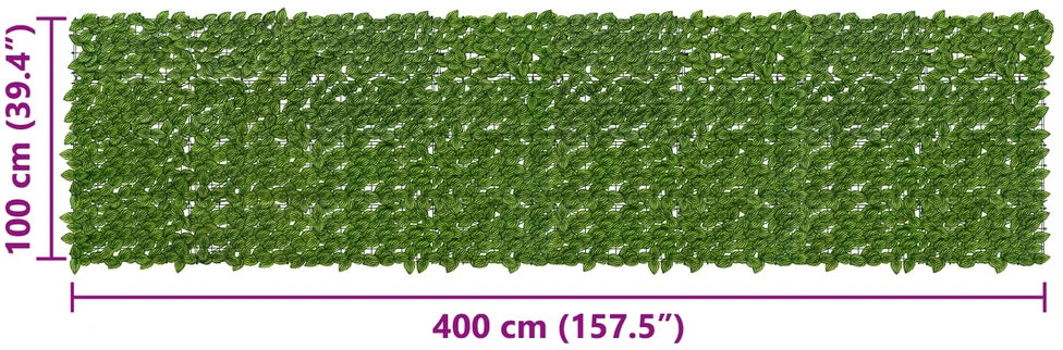 Balkono uždanga su lapais Žalia ir geltona 400 x 100 cm