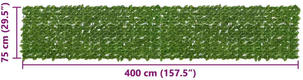 Balkono uždanga su lapais Žalia ir geltona 400 x 75 cm