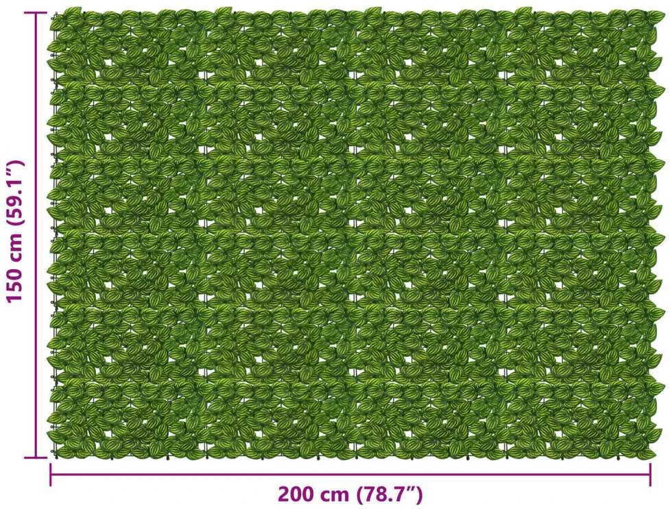Balkono uždanga su lapais Žalia ir geltona 200 x 150 cm