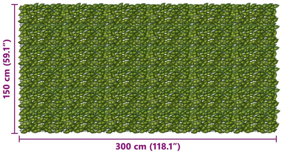 Balkono uždanga su lapais Žalia ir geltona 300 x 150 cm