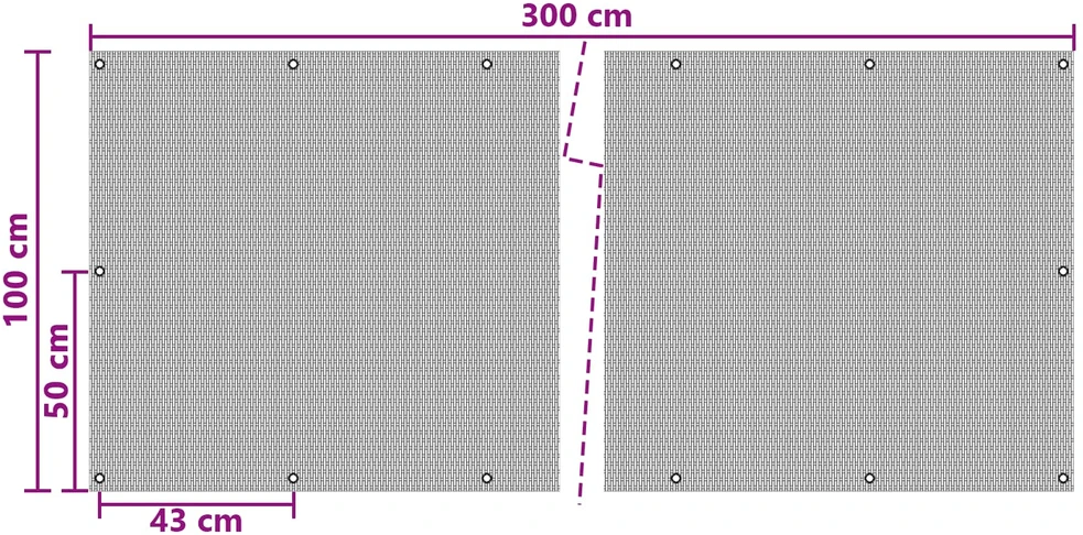 Balkono uždanga su Skylutėmis 300 x 100 cm poliratanas