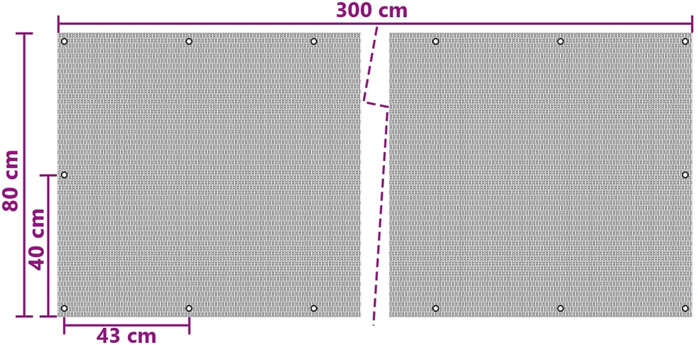 Balkono uždanga su Skylutėmis 300 x 80 cm poliratanas Juoda