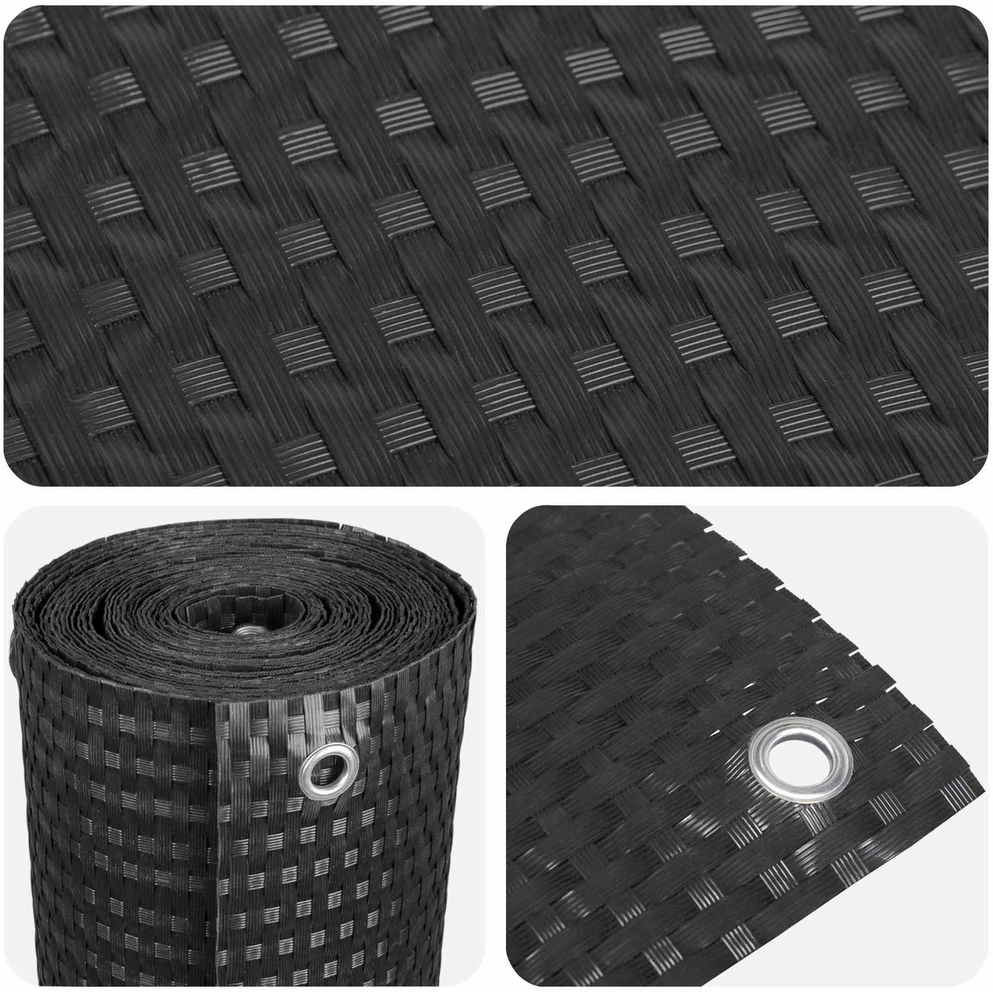 Balkono uždanga su Skylutėmis 300 x 80 cm poliratanas Juoda
