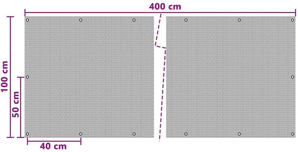 Balkono uždanga su Skylutėmis 400 x 100 cm poliratanas