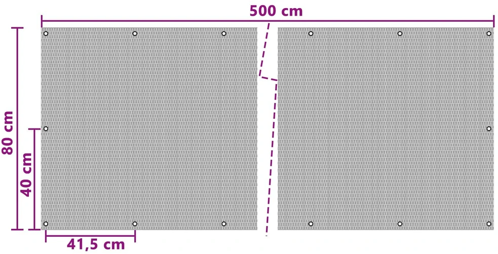 Balkono uždanga su Skylutėmis 500 x 80 cm poliratanas Juoda