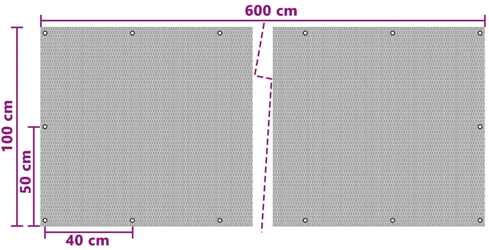 Balkono uždanga su Skylutėmis 600 x 100 cm poliratanas Juoda
