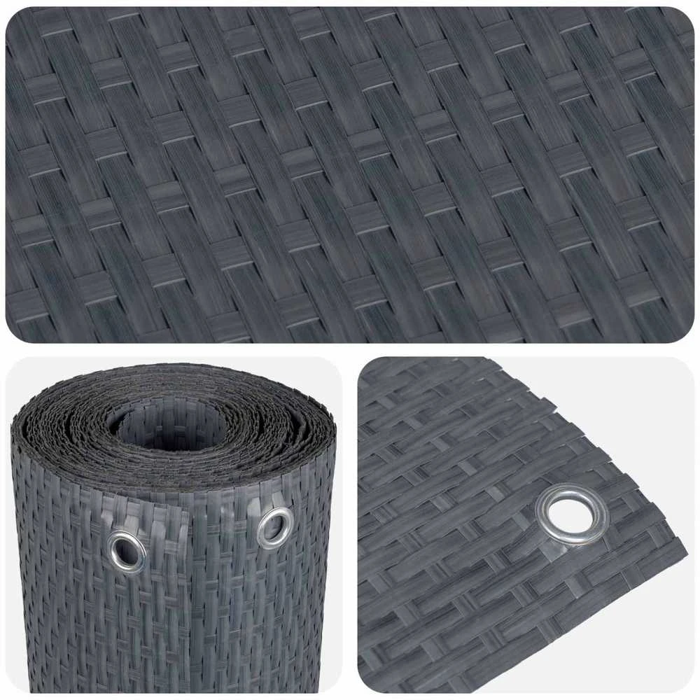 Balkono Ekranas su Skylutėmis 500 x 90 cm poliratanas Antracito