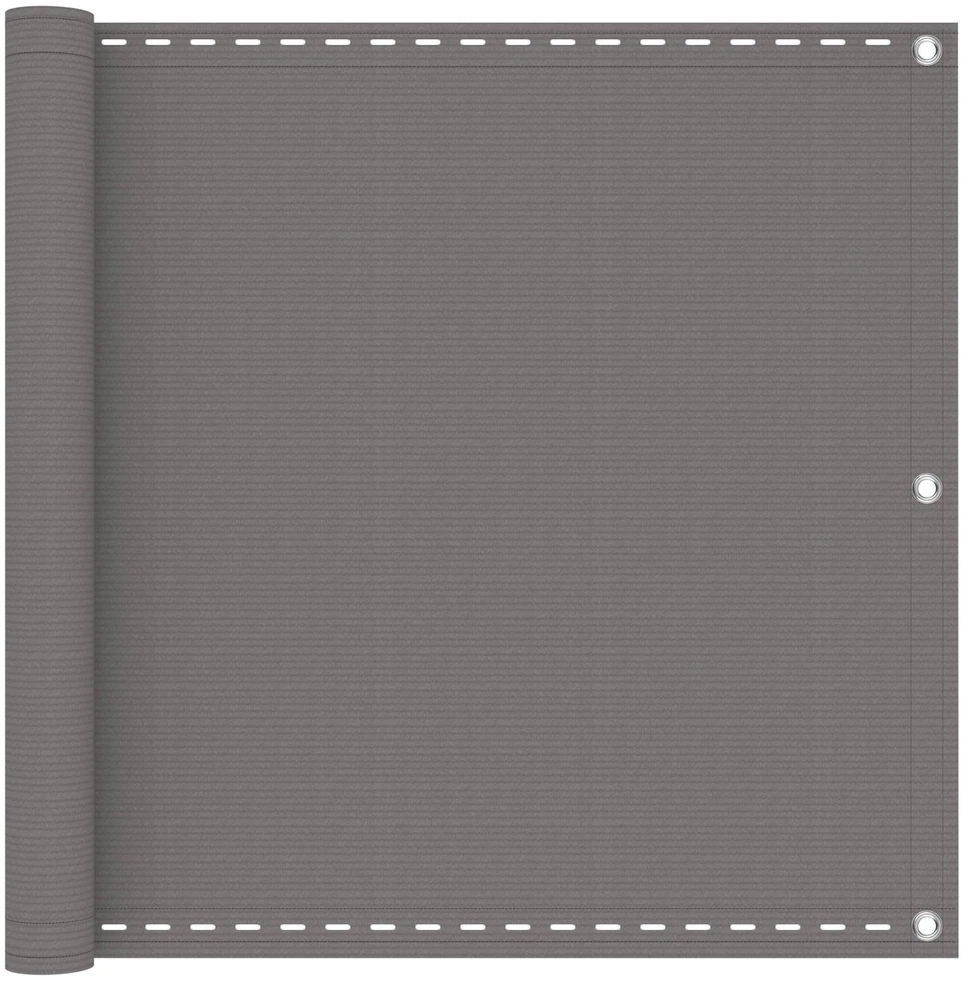 Balkono uždanga Šviesiai pilka 90 x 500 cm HDPE ir aliuminis