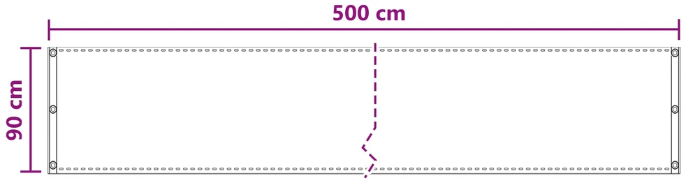 Balkono uždanga Šviesiai pilka 90 x 500 cm HDPE ir aliuminis