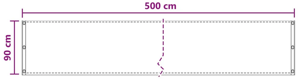 Balkono uždanga Šviesiai pilka 90 x 500 cm HDPE ir aliuminis