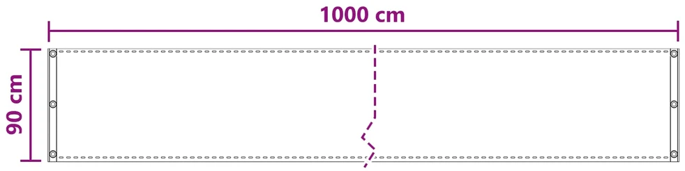 Balkono uždanga Tamsiai žalia 90 x 1000 cm HDPE ir aliuminis