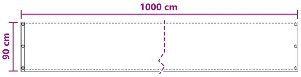 Balkono uždanga Tamsiai žalia 90 x 1000 cm HDPE ir aliuminis