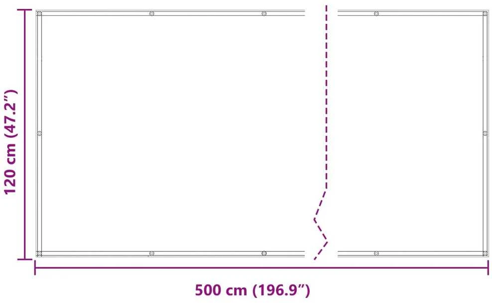 Balkono Ekranas 120 x 500 cm Oksfordo audinys Stačiakampio