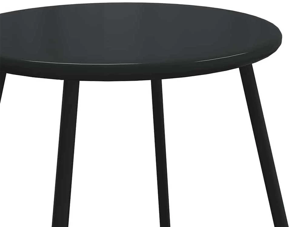 Lauko baldų komplektas Balkono komplektas su pagalvėlėmis, 5 dalių, juodas, plienas