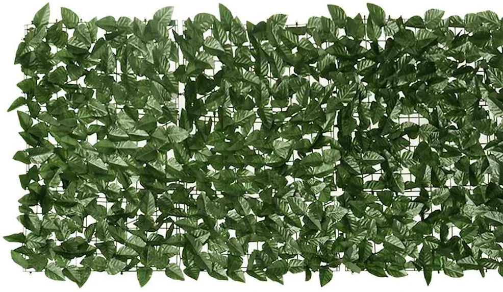 Balkono pertvara, 200x75cm, su tamsiai žaliais lapais
